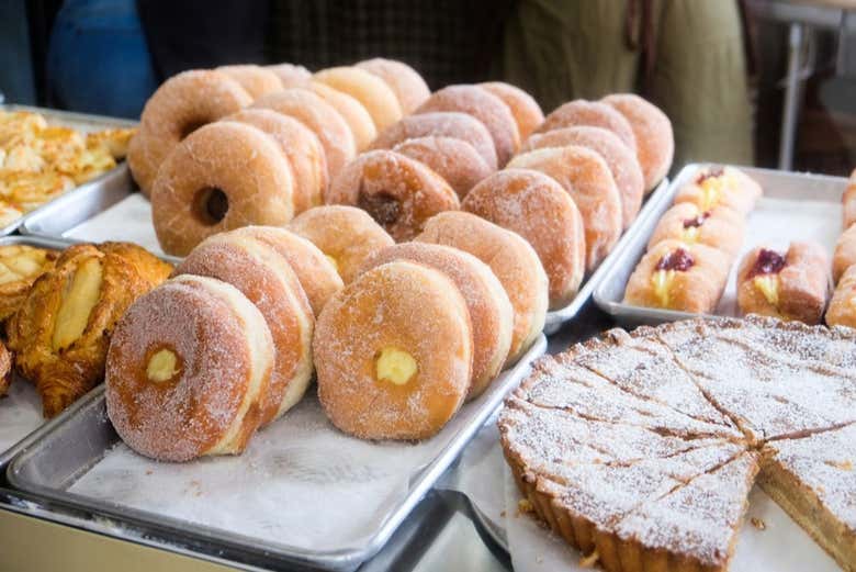 Different flavours of donuts